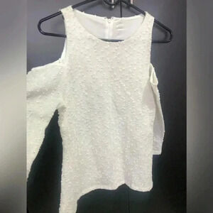 Jennifer Lopez Cold Shoulder Icy Romance Sparkle,scoop neck,zip back,long sleeve